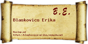 Blaskovics Erika névjegykártya